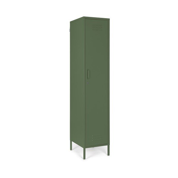 Armadietto verde scuro in metallo con chiusura a chiave 38x185x46 cm Cambridge – Yes Everyday