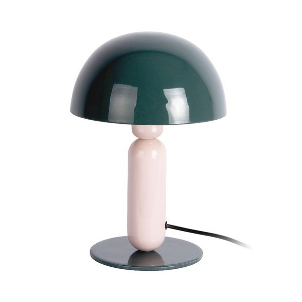 Lampada da tavolo verde scuro/rosa chiaro in metallo (altezza totale 30 cm) Firenze round – Leitmotiv