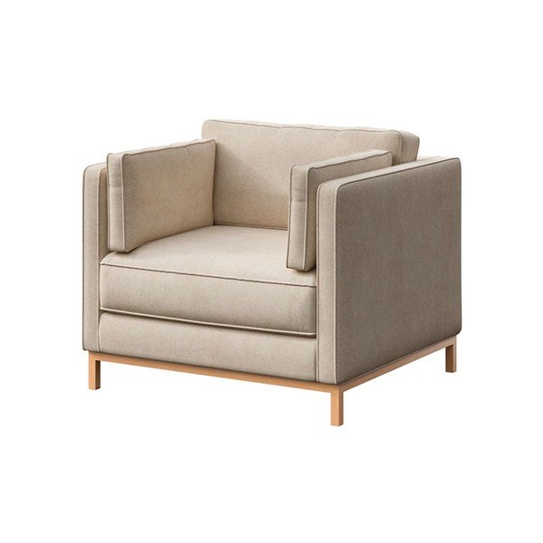 Poltrona relax in velluto beige Celerio - Ame Yens-image-3
