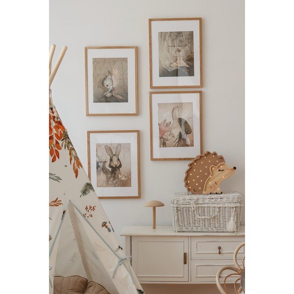 Lampada da tavolo in legno di pino marrone, lunghezza 30 cm Hedgehog - Little Lights-image-4
