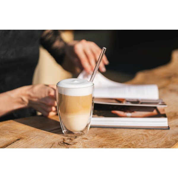 Tazze in set con parete doppia/da latte in vetro 6 pz 350 ml – Vialli Design-image-3