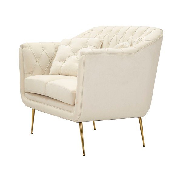 Divano color crema con rivestimento in velluto 130 cm Budapest – Mauro Ferretti-image-4