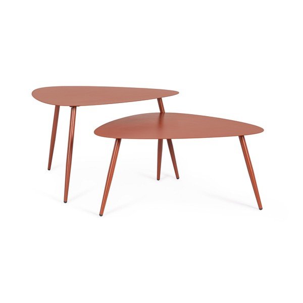 Set di tavolini da giardino in acciaio 2 pz 73,5x77,5 cm Yvonne – Bizzotto