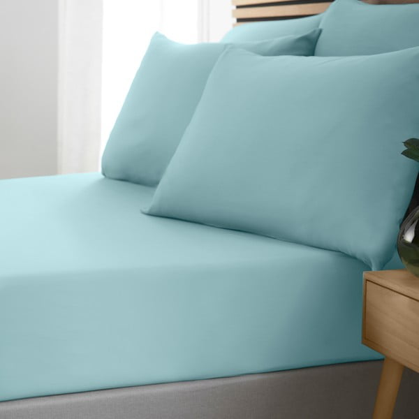 Lenzuolo elasticizzato blu 90x190 cm So Soft Easy Iron - Catherine Lansfield-image-1