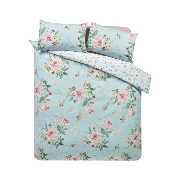 Set copripiumino e federa blu per letto matrimoniale 3 pezzi 200x200 cm Avebury Floral – Catherine Lansfield