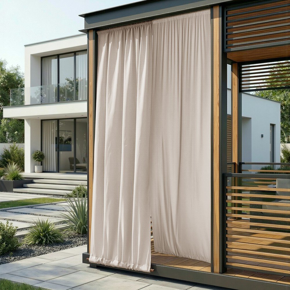 Tenda parzialmente oscurante/da esterno color crema 200x250 cm Calisto – Filumi | Tende