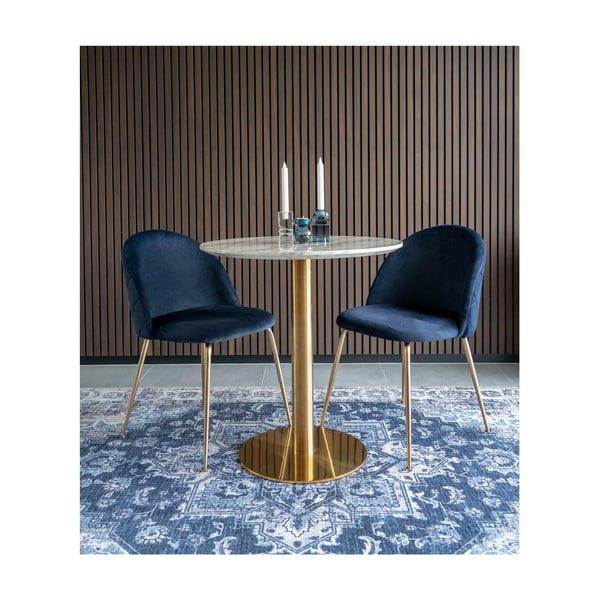 Tavolo da pranzo rotondo con piano in marmo ø 70 cm Bolzano - House Nordic-image-4