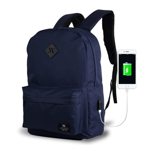 Zaino blu scuro con porta USB My Valice SPECTA Smart Bag - Myvalice