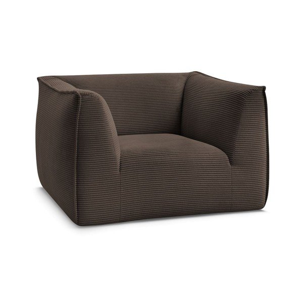 Poltrona marrone con rivestimento in velluto a coste Giorgia – Bobochic Paris