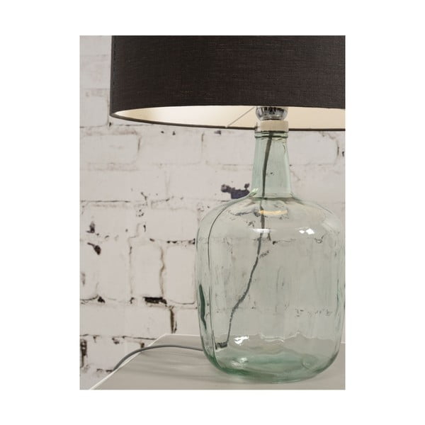 Lampada da tavolo con paralume beige e struttura in vetro riciclato di Murano, ⌀ 30 cm - Good&Mojo-image-3