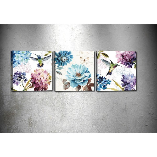 Set di 3 dipinti Hummingbird - Tablo Center-image-1