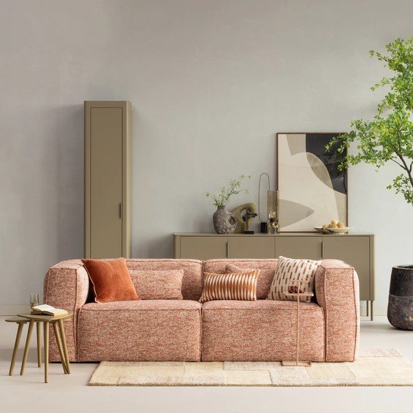 Divano angolare rosa polveroso (con penisola a sinistra/con chaise lounge) Bean – WOOOD-image-1