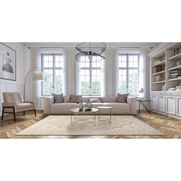 Tappeto in lana beige 133x180 cm William - Agnella-image-1