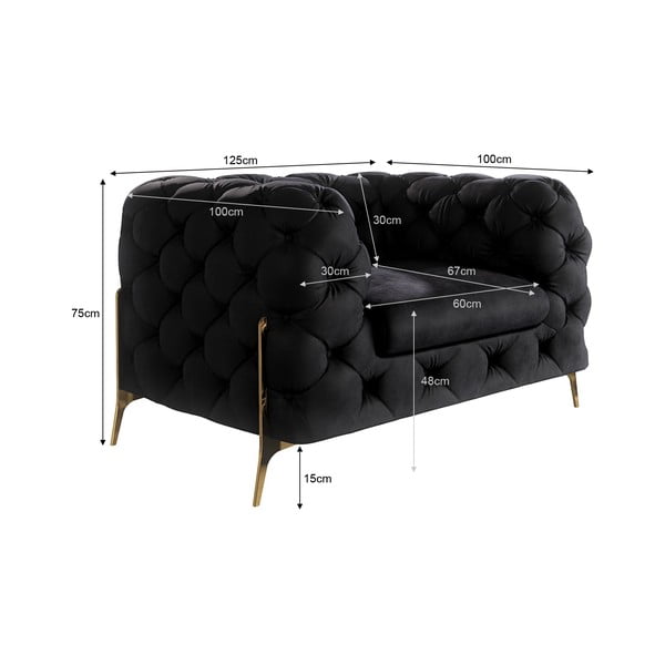 Poltrona nera con rivestimento in velluto Chelsea Bis – Ropez-image-4