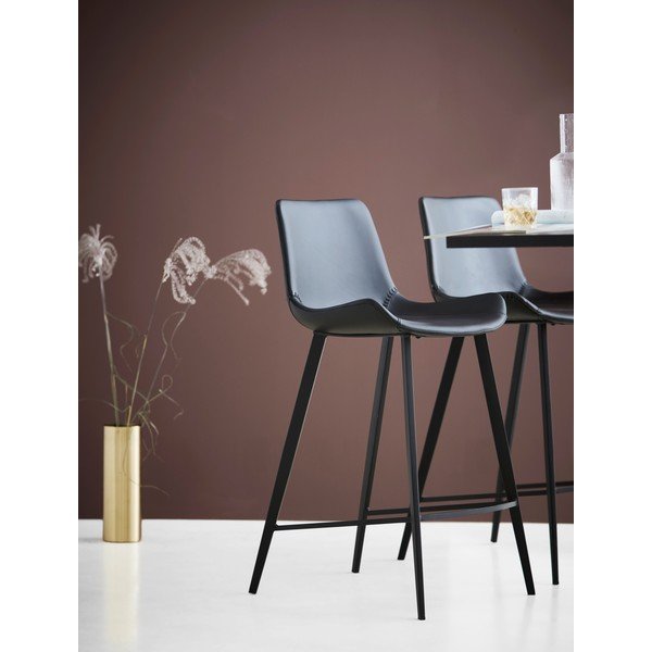 Sgabello da bar in similpelle nera Hype - DAN-FORM Denmark-image-1