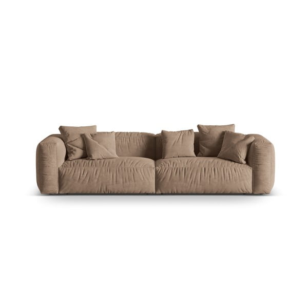 Divano componibile marrone chiaro in tessuto bouclé 320 cm Martina - Micadoni Home