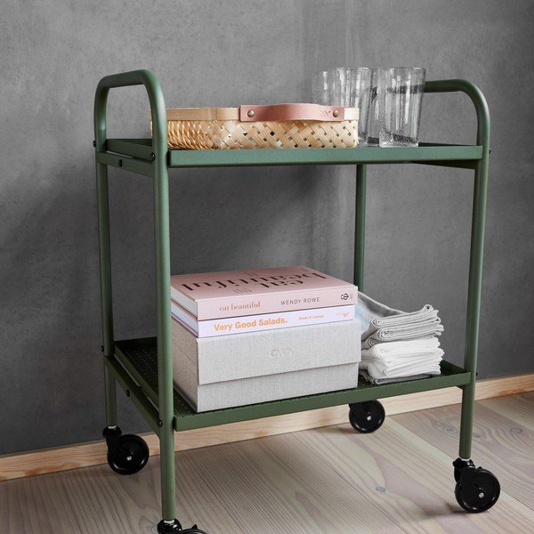 Tavolino da servizio in acciaio su ruote 37,5x52 cm Maki – OYOY Living Design-image-1
