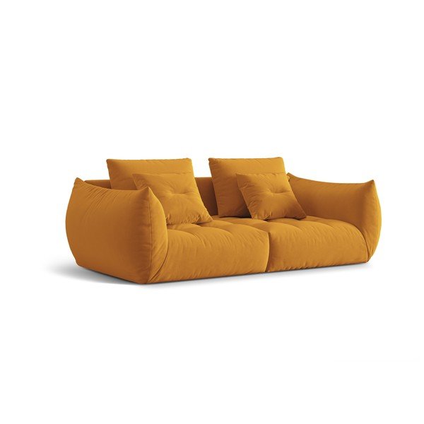 Divano giallo con rivestimento in velluto 232 cm Bloom – Micadoni -image-2