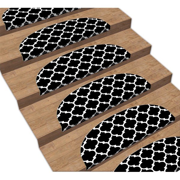 Set di 16 gradini neri, 20 x 65 cm Madalyon - Vitaus-image-1