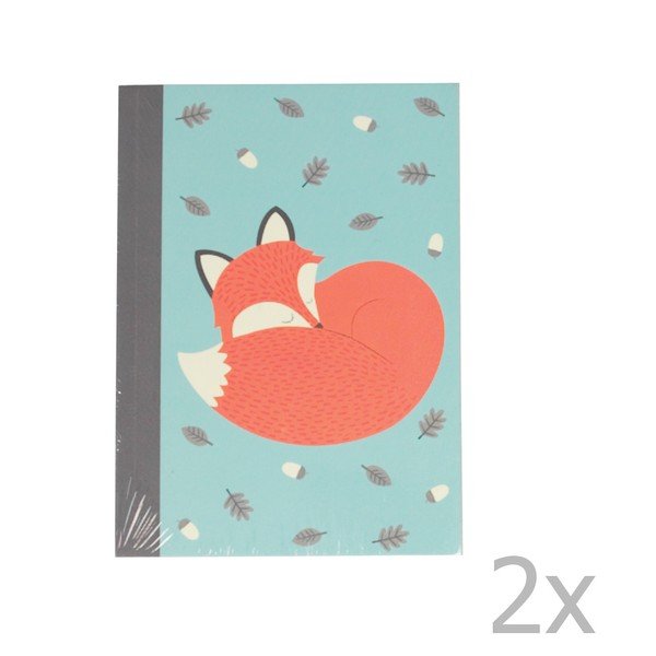 Set di 2 quaderni a righe Rusty La Volpe - Rex London