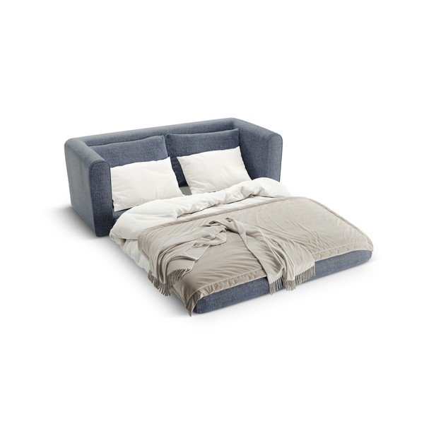 Divano blu polveroso allungabile 158 cm Lido – Micadoni -image-1