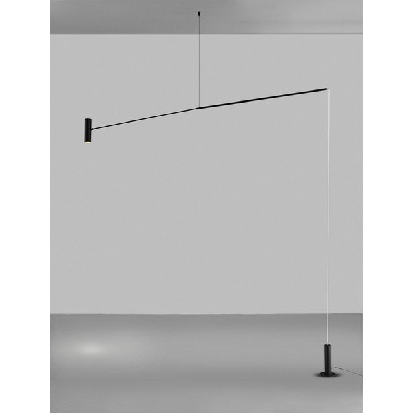Lampada da terra LED nera opaca in metallo (altezza totale 250 cm) Voice – Nova Luce-image-4