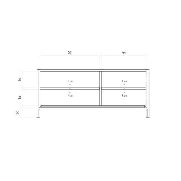 Tavolo TV in legno di quercia di colore naturale 111x48 cm Twig - The Beds-image-4