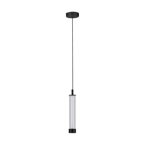 Lampadario LED nero opaco in alluminio con paralume in vetro con intensità regolabile ø 6,5 cm Glovia – Nova Luce