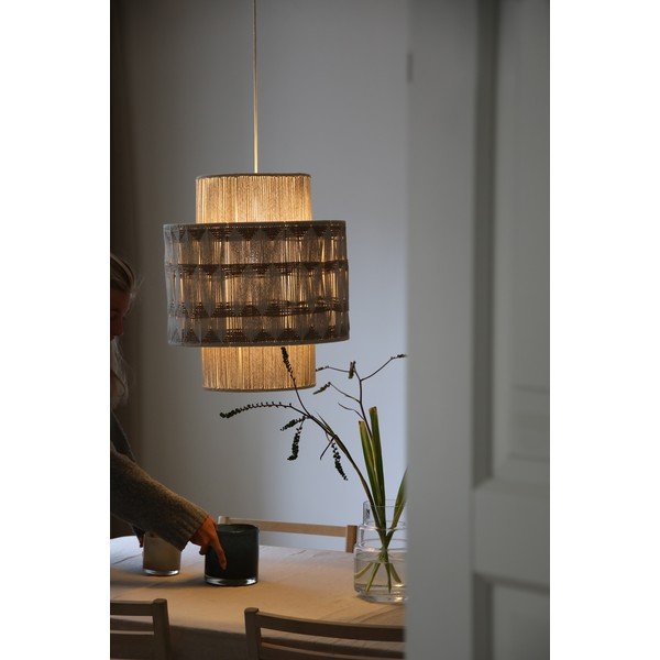 Lampadario di colore naturale con paralume in tessuto e con paralume in iuta ø 45 cm Ano – Markslöjd-image-3