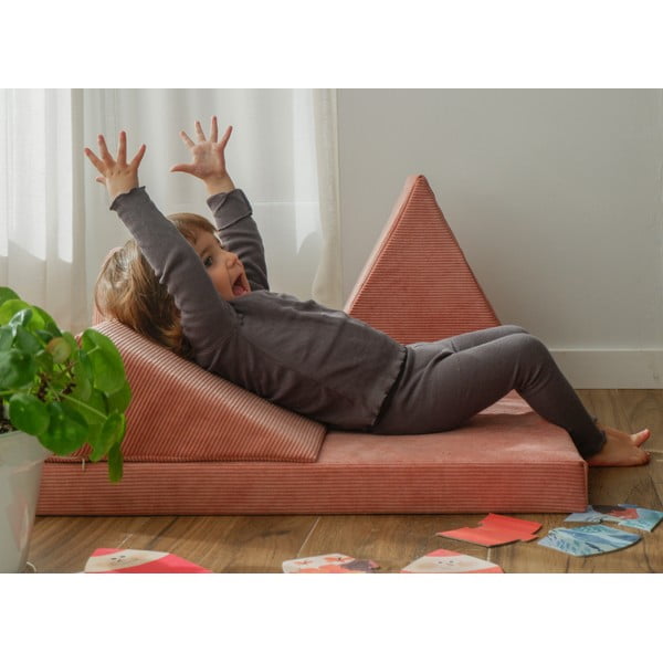 Set per psicomotricità rosa chiaro in velluto a coste 75x41x7 cm Bloque Montessori – Little Nice Things-image-1