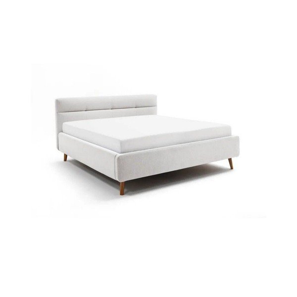 Letto matrimoniale imbottito grigio chiaro con contenitore con rete inclusa 160x200 cm Lotte – Meise Möbel