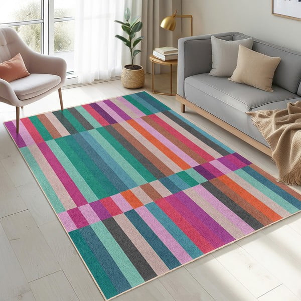 Passatoia turchese lavabile 80x200 cm Acid Rain – Mila Home-image-4