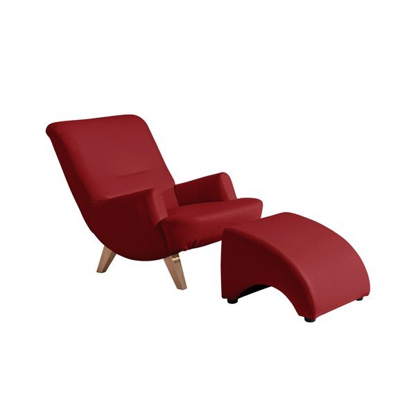Poggiapiedi Brandford rosso in similpelle - Max Winzer-image-2