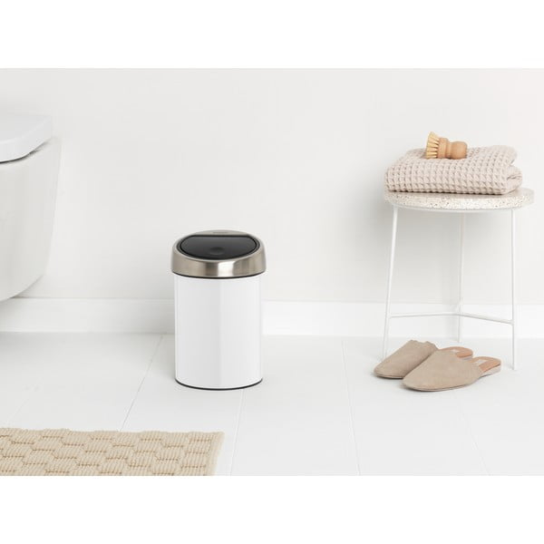 Bidone touch in acciaio bianco 3 l Touch Bin - Brabantia-image-1