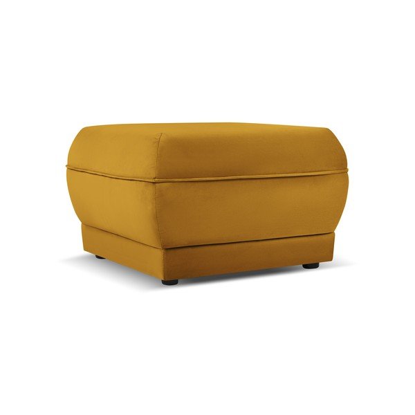 Sgabello in velluto giallo Lando - Micadoni Home-image-2