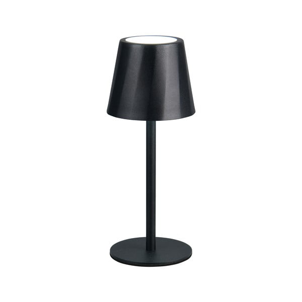 Lampada da tavolo LED nera opaca con paralume in metallo (altezza totale 21 cm) Diaz – Trio-image-1
