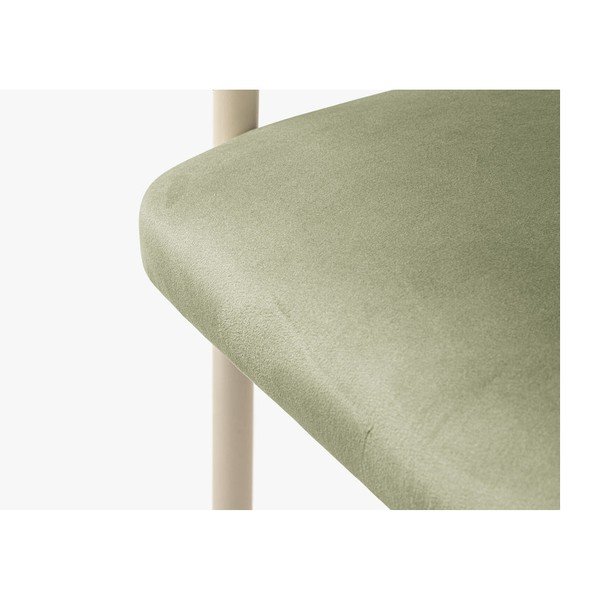 Sedia da pranzo verde/color crema imbottito con braccioli Lea – Micadoni -image-3