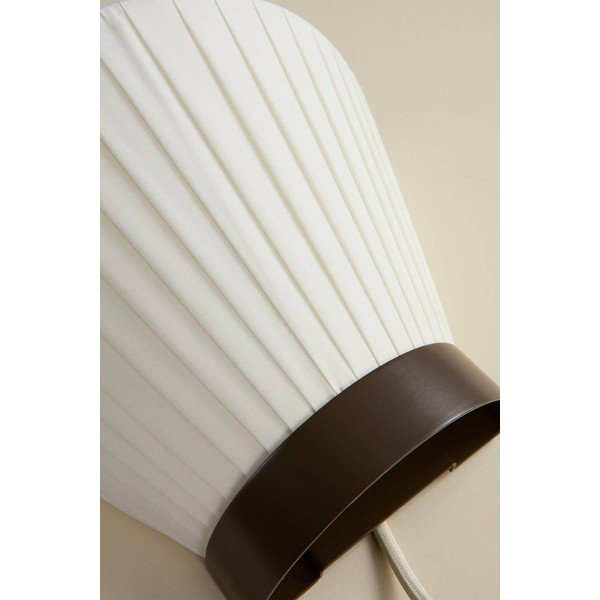 Lampada da parete bianca/marrone in tessuto con alimentazione a corrente Alvar – Jotex-image-4