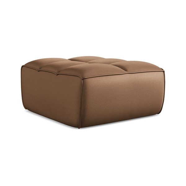 Poggiapiedi componibile marrone con rivestimento in finta pelle Kalai – Makamii-image-2
