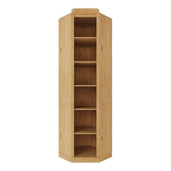 Libreria colore naturale chiaro in pino massiccio 85x219x56 cm Anita – Støraa