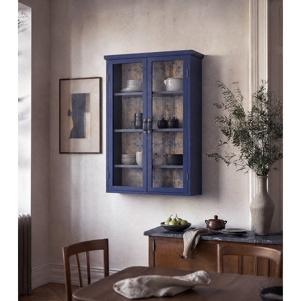 Vetrina blu in legno di abete 81x122x22 cm Hazem - Bloomingville-image-1