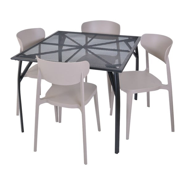 Sedia da giardino in plastica marrone chiaro Mare - Rojaplast-image-3