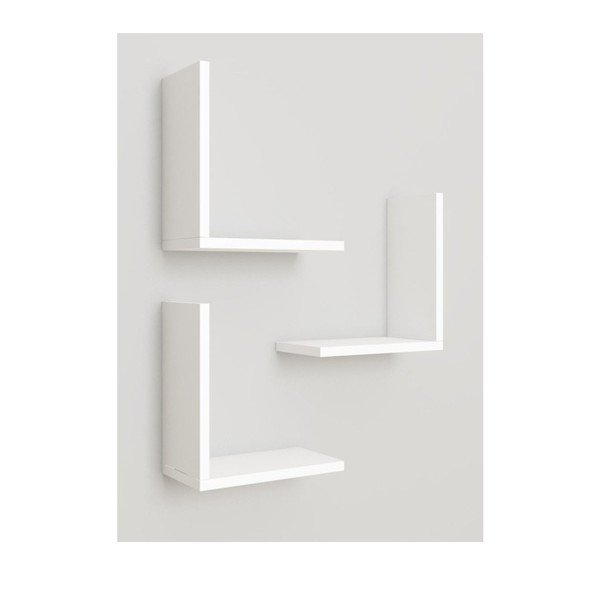 Mensole bianche in set da 3 Wesley - Kalune Design