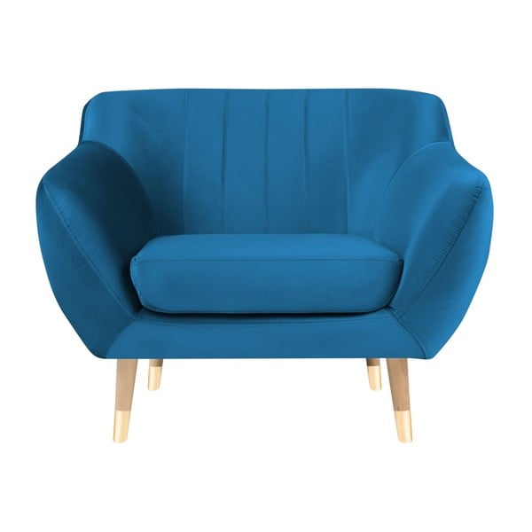 Poltrona in velluto blu Benito - Mazzini Sofas