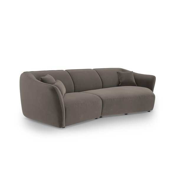 Divano con penisola marrone con rivestimento in velluto Tokyo – Cosmopolitan Design-image-2