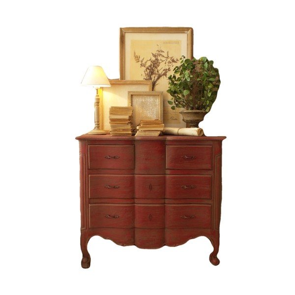 Cassettiera Versailles in mogano rosso, altezza 81 cm - Orchidea Milano
