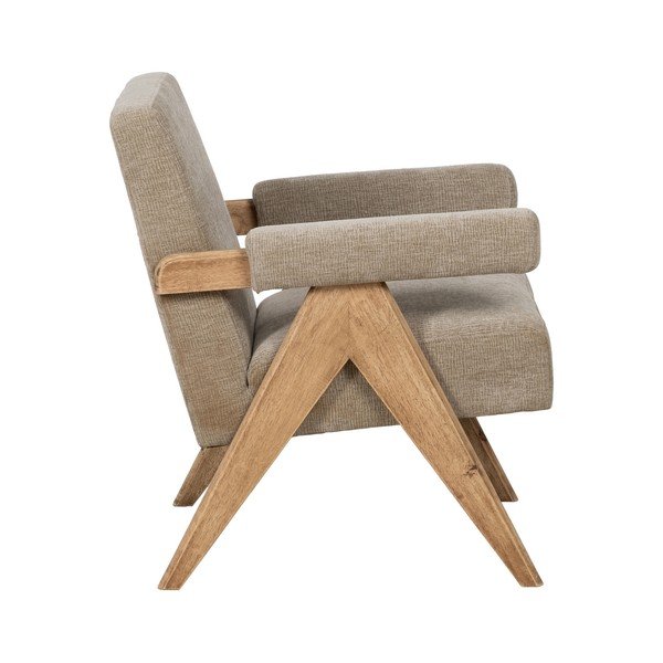 Poltrona beige con rivestimento in ciniglia Rest – Ixia-image-2