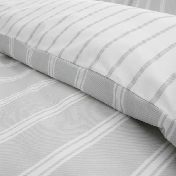 Biancheria da letto grigia in cotone per letto matrimoniale 200x200 cm Ashford Stripe – Bianca-image-4