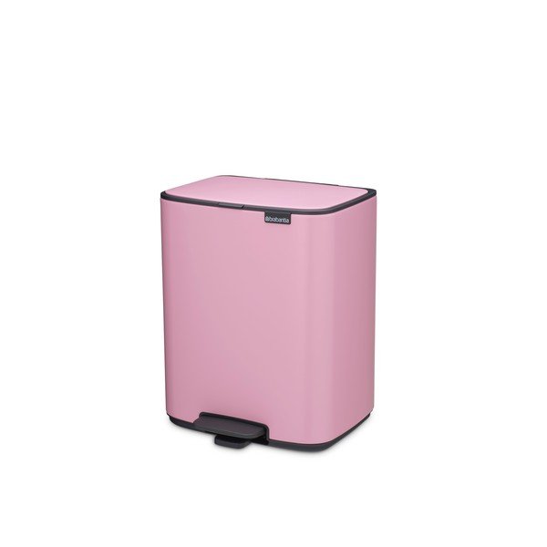 Cestino per la spazzatura rosa in acciaio con pedale 12 l Bo – Brabantia