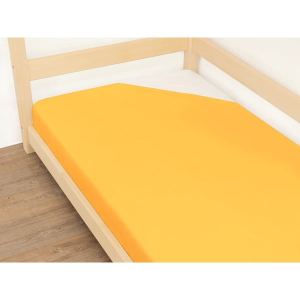 Lenzuolo in cotone Jersey arancione, 90 x 180 cm - Benlemi